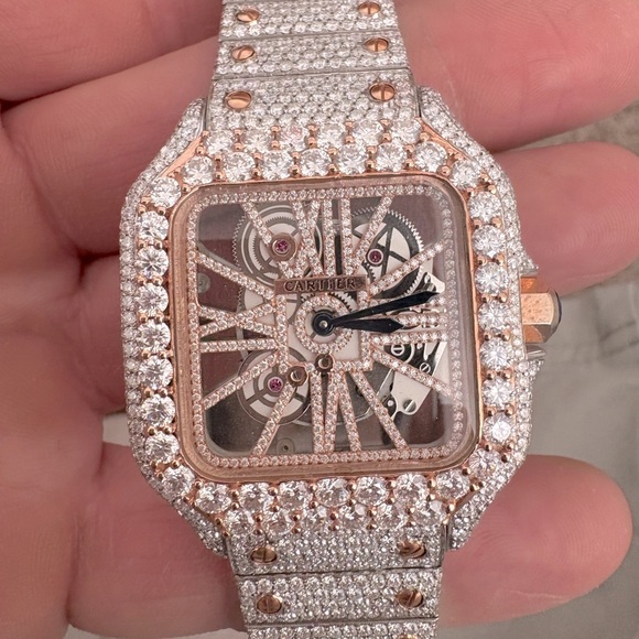 Cartier skeleton, white and rose gold Swiss made (passes tester) - Picture 1 of 6